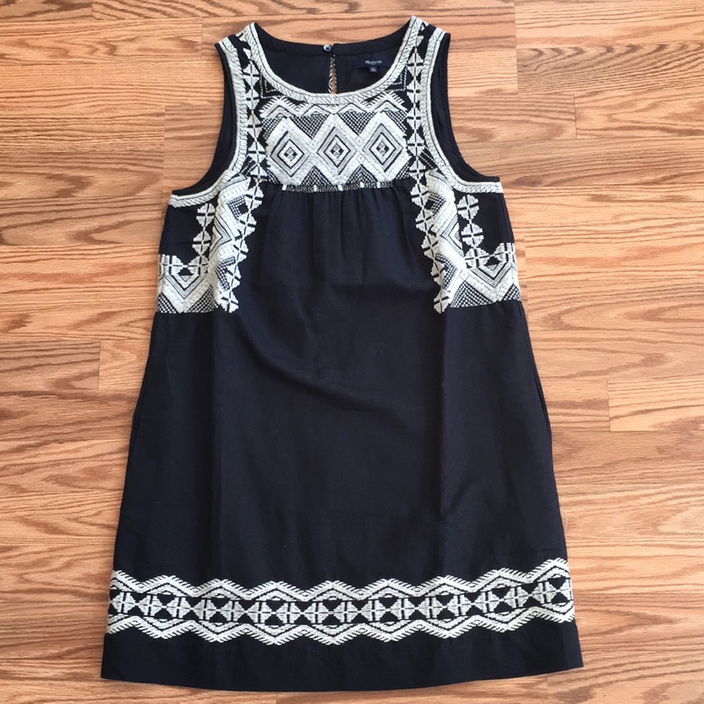 NWOT Madewell Blk Cotton Embroidered Dress. Sz XS. - Picture 2 of 7